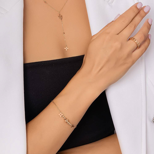 Браслет из красного золота с подвеской (арт. 326927) – изображение 3