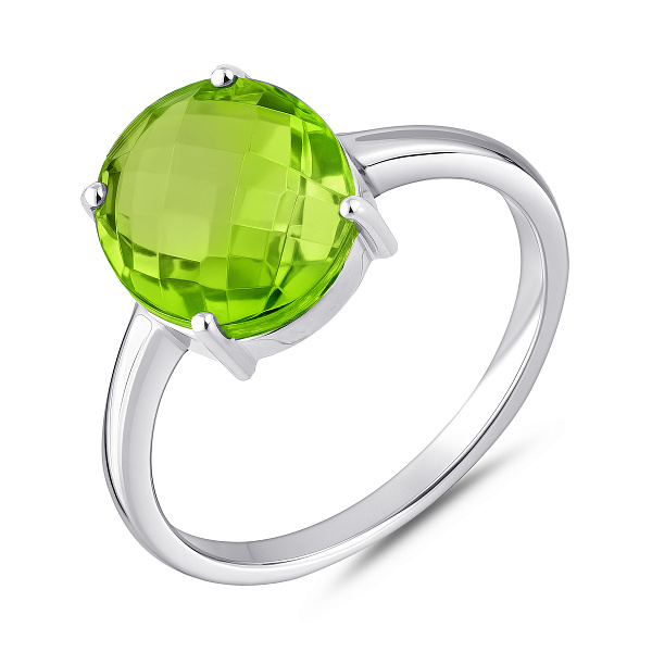 Серебряное кольцо с крупным хризолитом (арт. 7501/2157458Хрз) – изображение 1