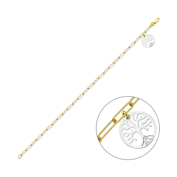 Браслет из желтого и белого золота с подвеской (арт. 325441жб) – изображение 1