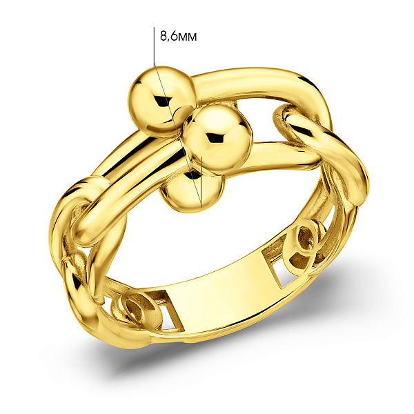 Каблучка з жовтого золота без каміння (арт. 156549ж) – зображення 2