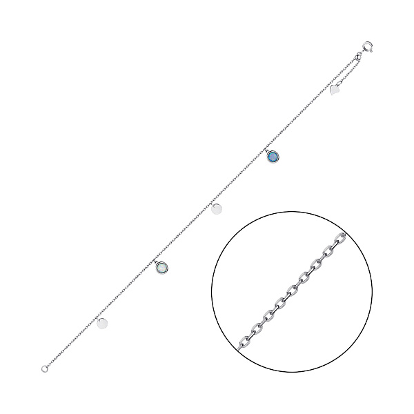Серебряный браслет с опалом (арт. 7509/Б2ОпБГ/1065Ш-2) – изображение 1