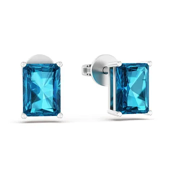 Золоті пусети з топазом Лондон (арт. 111231Пбл)