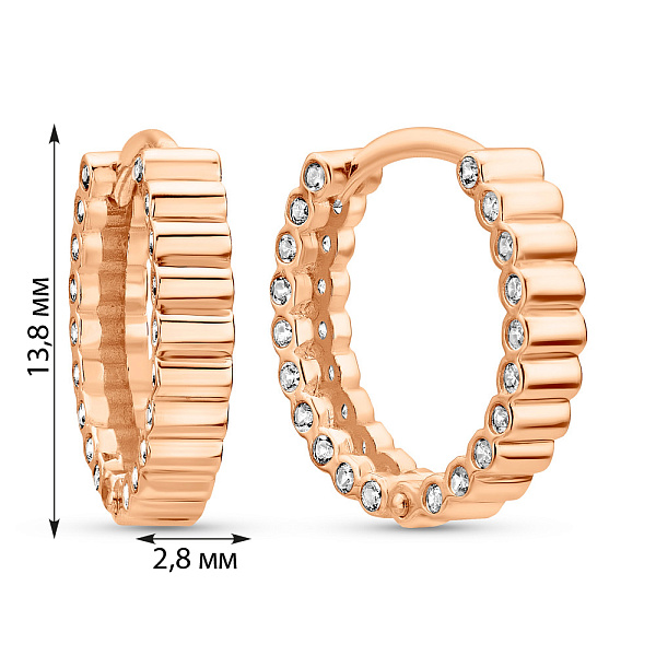 Серьги-кольца из красного золота (арт. 1091528) – изображение 4