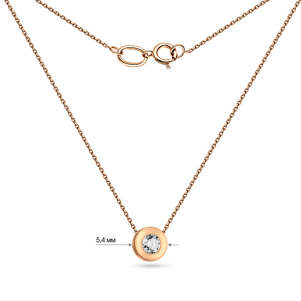 Колье из красного золота с одним фианитом (арт. 350547/1) – изображение 3