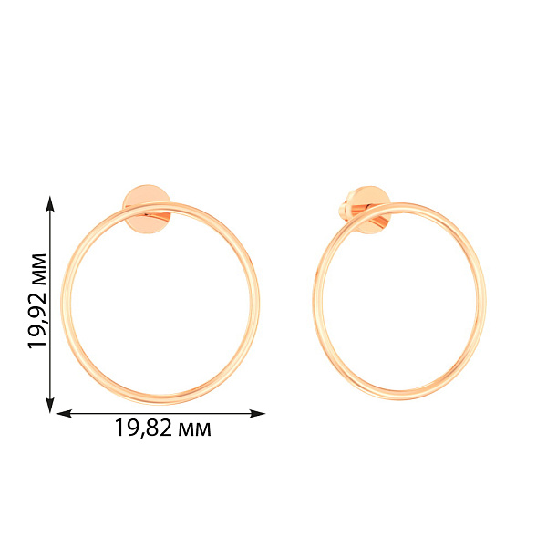 Золоті сережки пусети (арт. 110626) – зображення 3