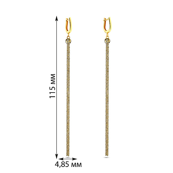 Золотые серьги с подвесками (арт. 105951ж) – изображение 2