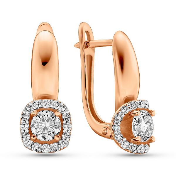 Сережки з червоного золота з діамантами (арт. 2191986201) – зображення 1