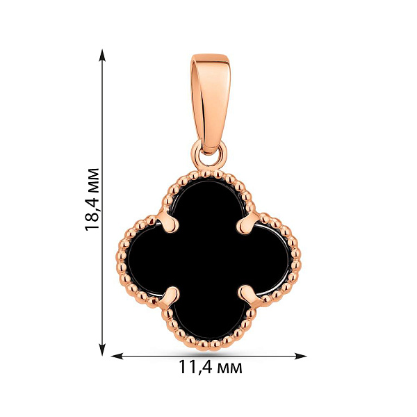 Золотой кулон с ониксом (арт. 441439/10о) – изображение 2