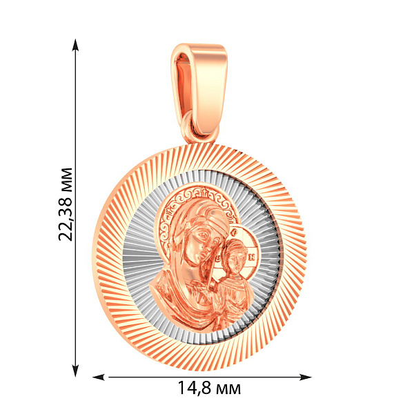 Золотая ладанка иконка Божья Матерь «Казанская» (арт. 440496кб) – изображение 3