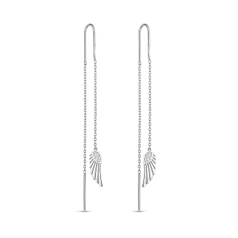 Фото Сережки-протяжки из белого золота (арт. 1101052б)