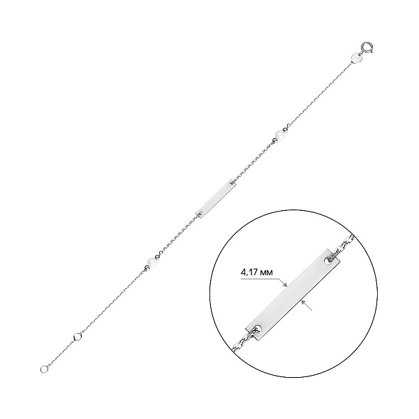 Браслет з білого золота з перлами (арт. 324010бпрлб) – зображення 2