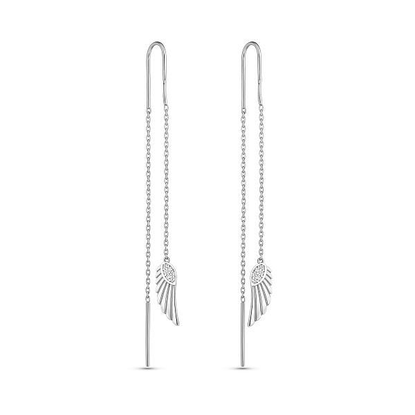 Сережки-протяжки из белого золота (арт. 1101052б) – изображение 1