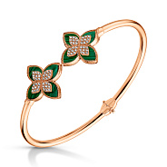 Золотой браслет с малахитами (арт. 3261166млх)