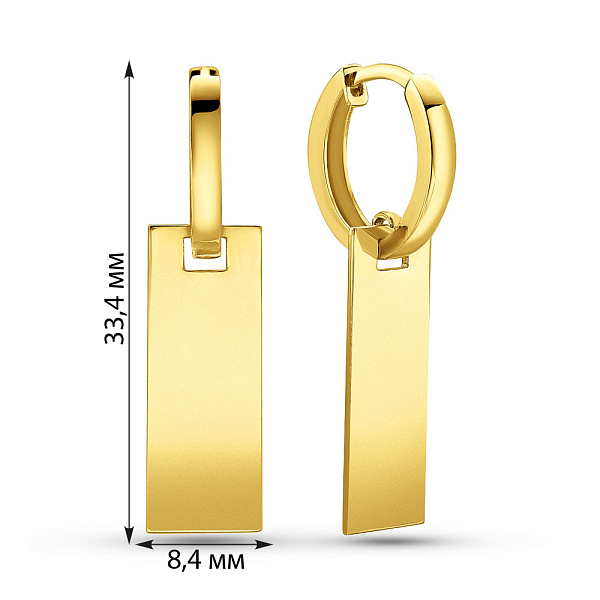 Сережки з жовтого золота (арт. 107248/10ж) – зображення 2