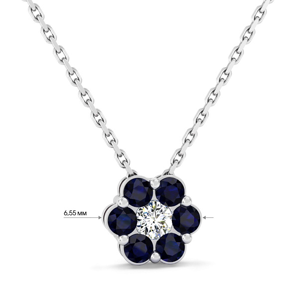 Золоте кольє з сапфірами і діамантом (арт. Ц011634бс) – зображення 2