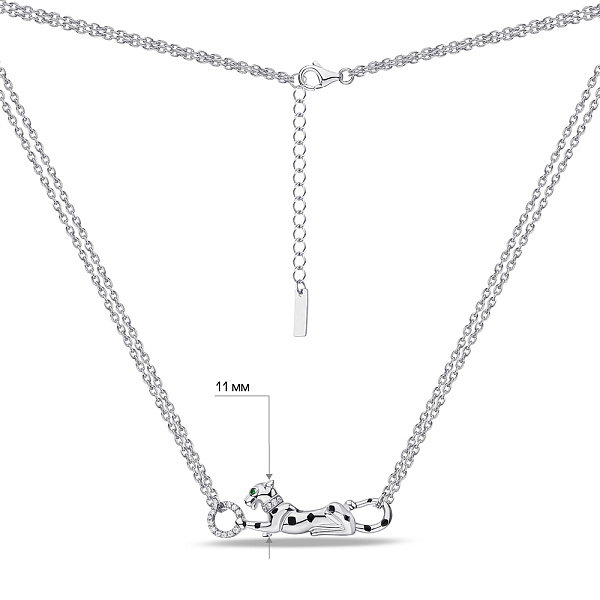 Серебряное колье с альпинитом и фианитами (арт. 7507/1888еч) – изображение 3