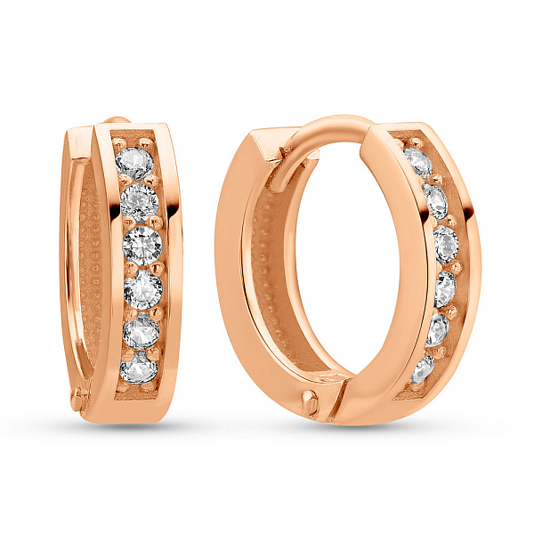 Сережки з червоного золота з фіанітами (арт. 1091011/10) – зображення 1