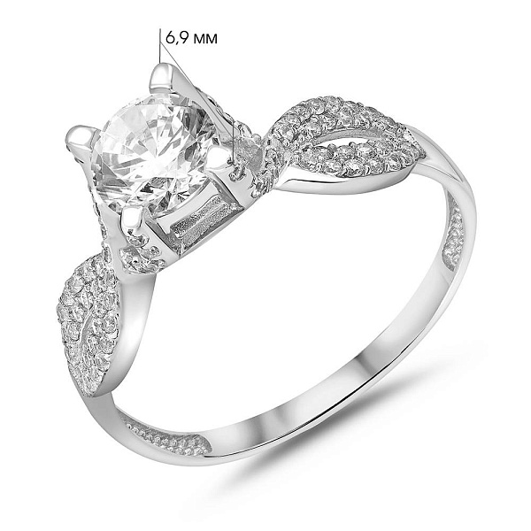 Золотое кольцо с россыпью фианитов (арт. 152273б) – изображение 2