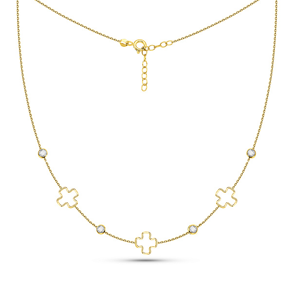 Золотое колье с фианитами (арт. 352644ж) – изображение 2