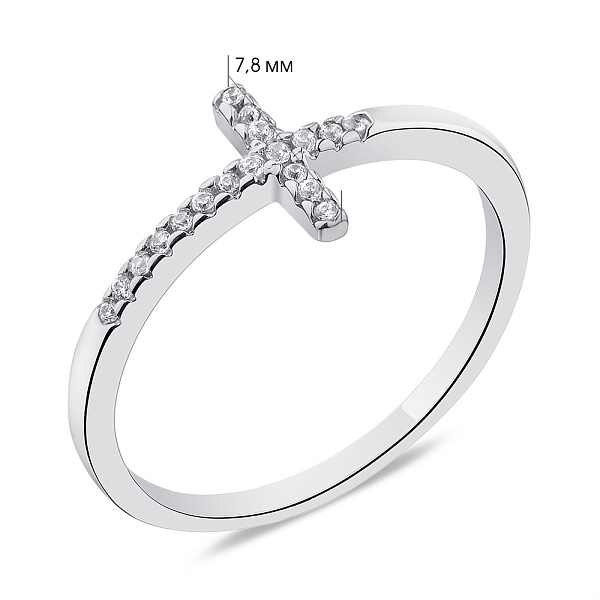 Серебряное кольцо Крестик с фианитами (арт. 7501/4573) – изображение 2