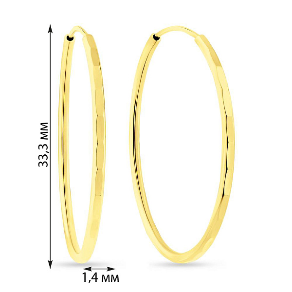 Серьги-кольца из желтого золота (арт. 121902/35ж) – изображение 3
