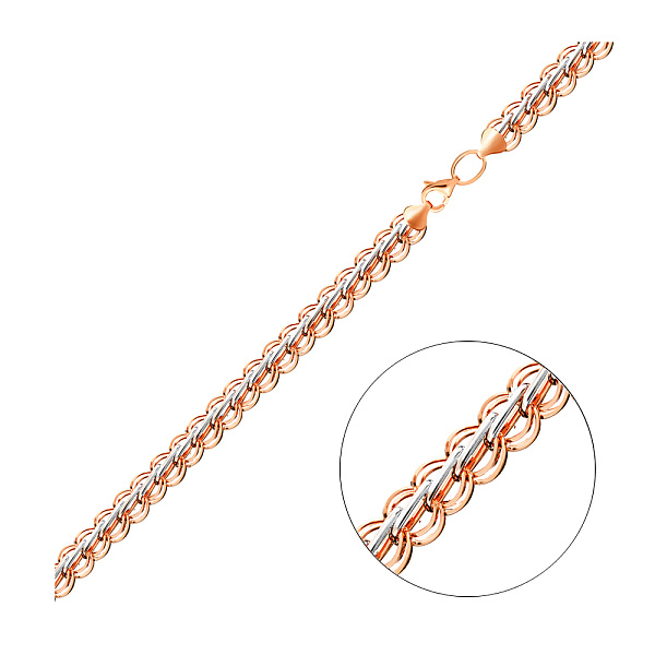 Золотое колье в комбинированном цвете металла (арт. 350164) – изображение 1