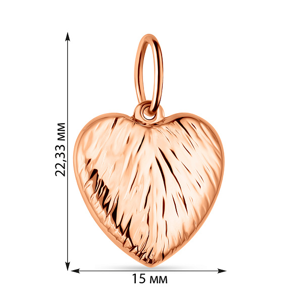 Подвеска из красного золота Сердце без камней (арт. 424513) – изображение 2