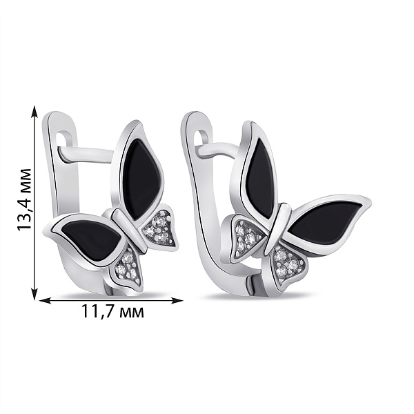 Серебренные серьги Бабочки (арт. 7502/СК2ОФ/2010) – изображение 2