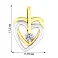 Золотая подвеска Два сердца с фианитом (арт. 440353жб) – изображение 2