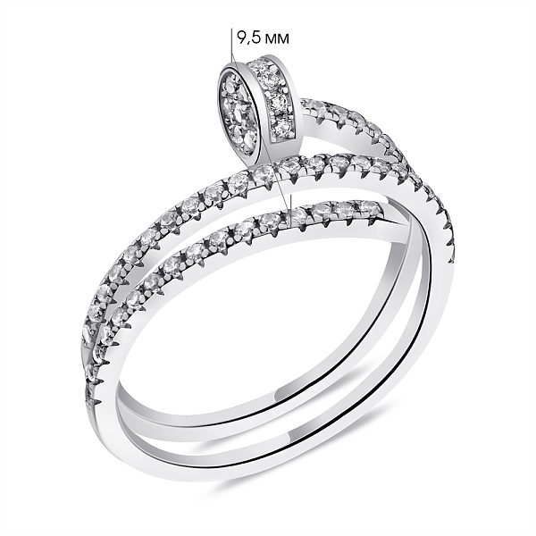 Серебряное кольцо Гвоздь с фианитами (арт. 7501/6528) – изображение 2