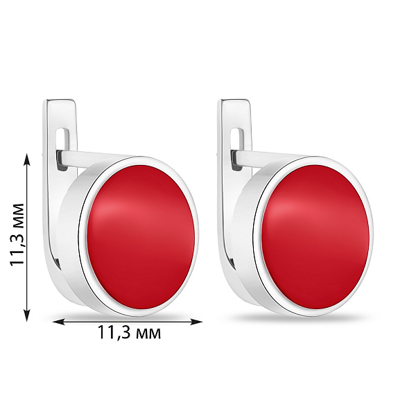 Серьги из серебра с кораллом (арт. 7502/А224Крксю) – изображение 2