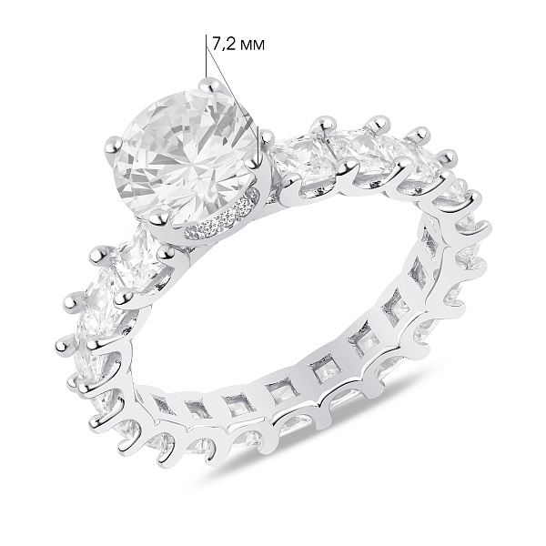 Массивное серебряное кольцо с фианитами (арт. 7501/8808) – изображение 4