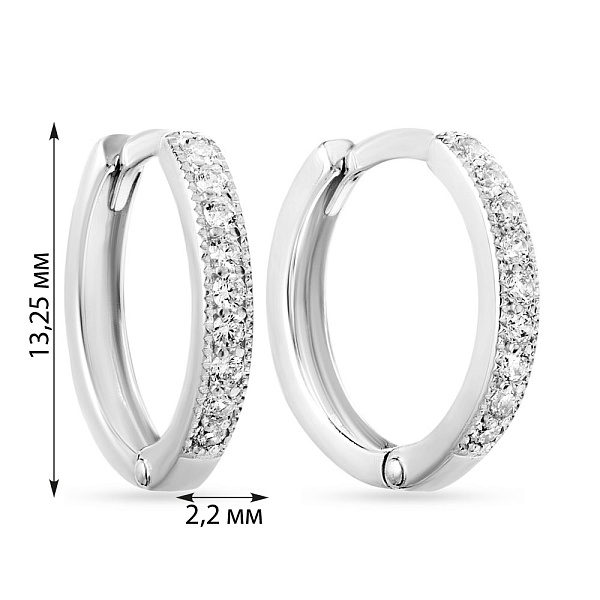 Золотые серьги в форме колец с фианитами (арт. 110272б) – изображение 2