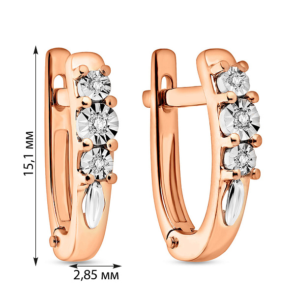 Золоті сережки з діамантами (арт. С011027) – зображення 2