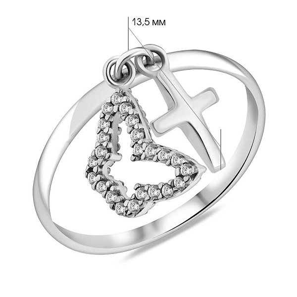 Золота каблучка Метелик з фіанітами (арт. 151188бч) – зображення 3