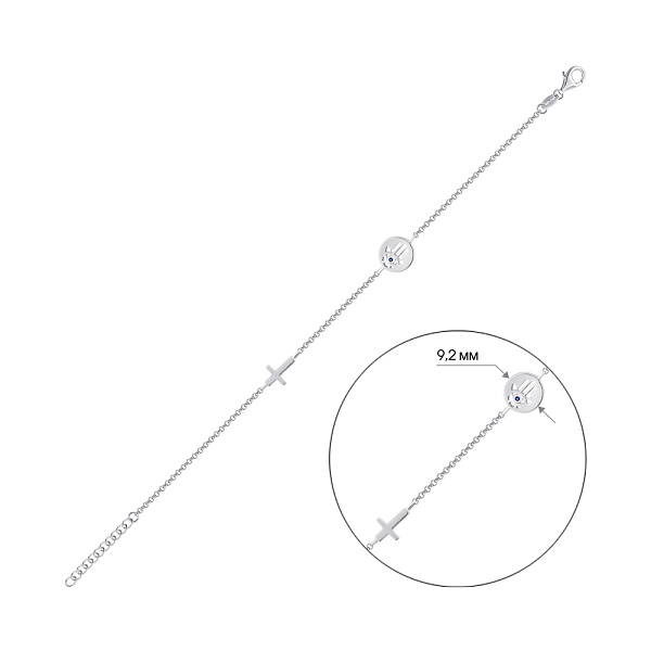 Серебряный браслет Хамса с альпинитом (арт. 7509/5027ас) – изображение 2