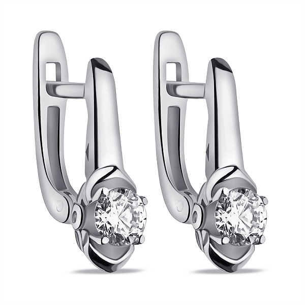 Серьги из серебра с белыми фианитами (арт. 7502/21036р) – изображение 1