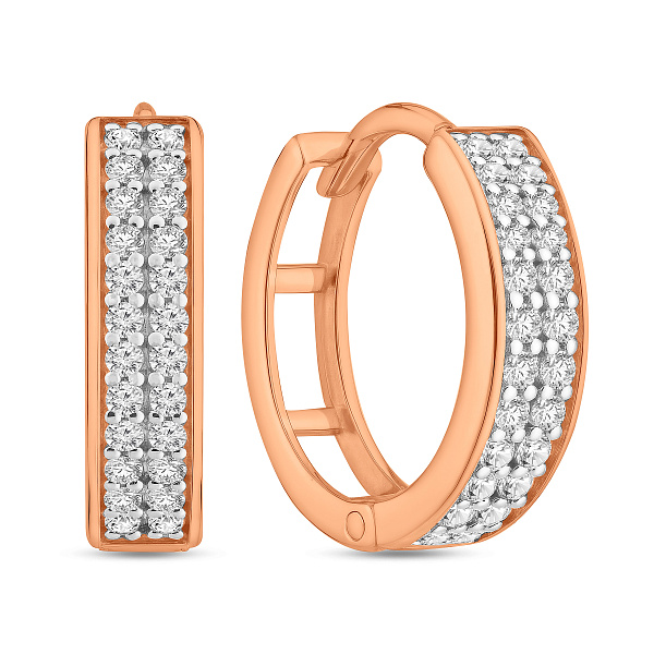 Золотые серьги конго с фианитами (арт. 110292) – изображение 1