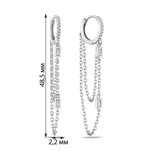 Серебряные серьги с фианитами (арт. 7502/10215/10) – изображение 2