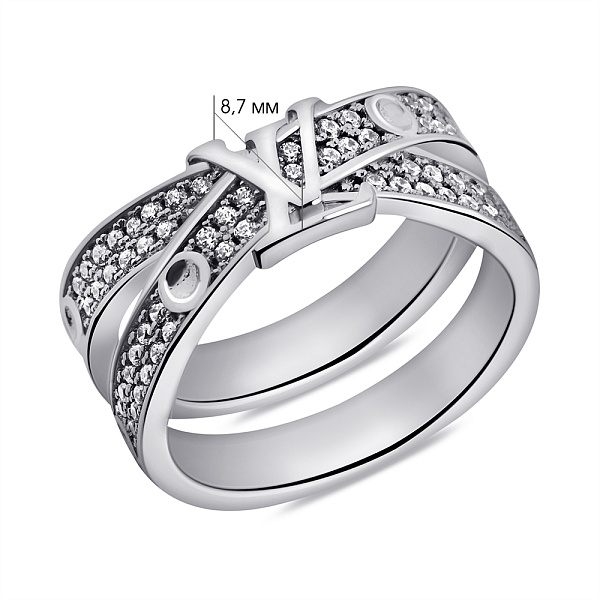 Срібна каблучка з фіанітами (арт. 7501/6540) – зображення 2