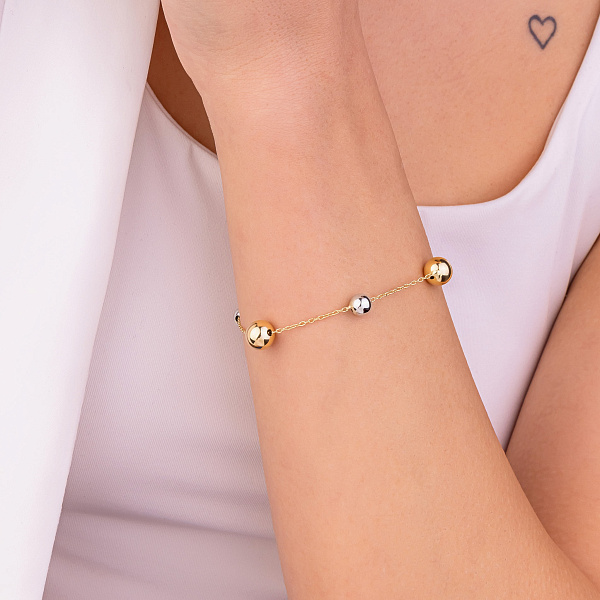 Браслет из желтого и белого золота (арт. 326505/8жб) – изображение 2