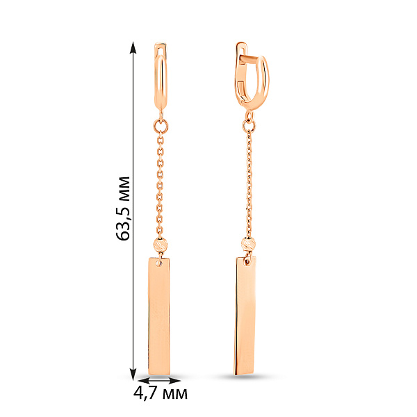 Длинные золотые серьги без камней (арт. 105953) – изображение 2