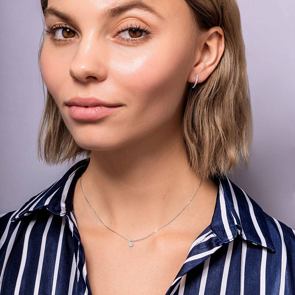 Кольє з білого золота з розсипом діамантів (арт. Ц011283005б) – зображення 4