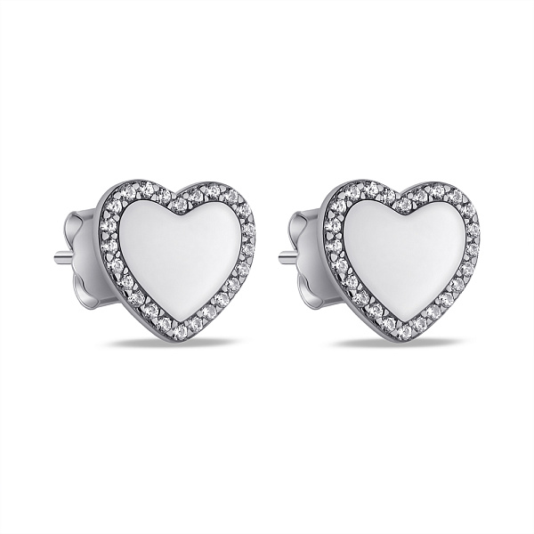 Серебряные серьги Сердце с фианитами (арт. 7518/6934) – изображение 1