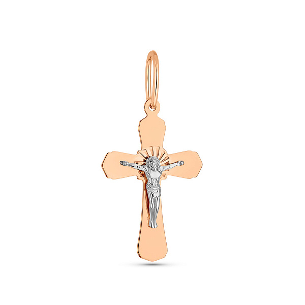 Крестик из красного и белого золота (арт. 514502) – изображение 1