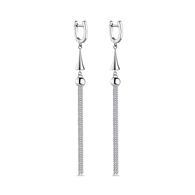 Довгі сережки-підвіски срібні без каменів Trendy Style (арт. 7502/4478)