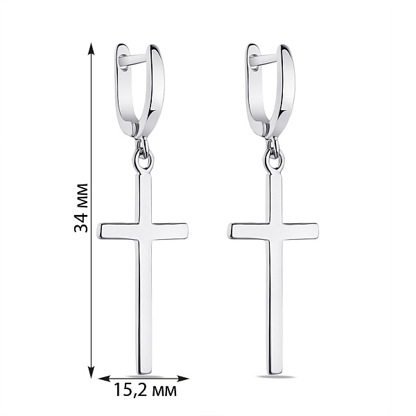 Серьги-подвески серебряные "Крестики" (арт. 7502/4632) – изображение 2