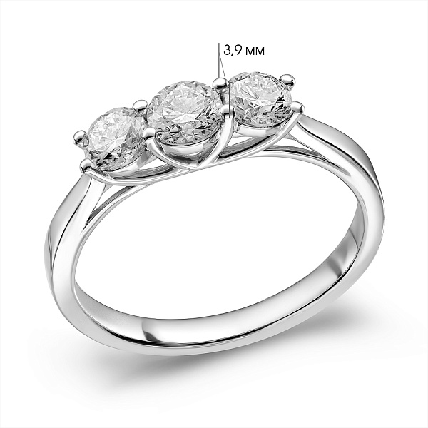 Кольцо из белого золота с бриллиантами (арт. К011461080б) – изображение 6