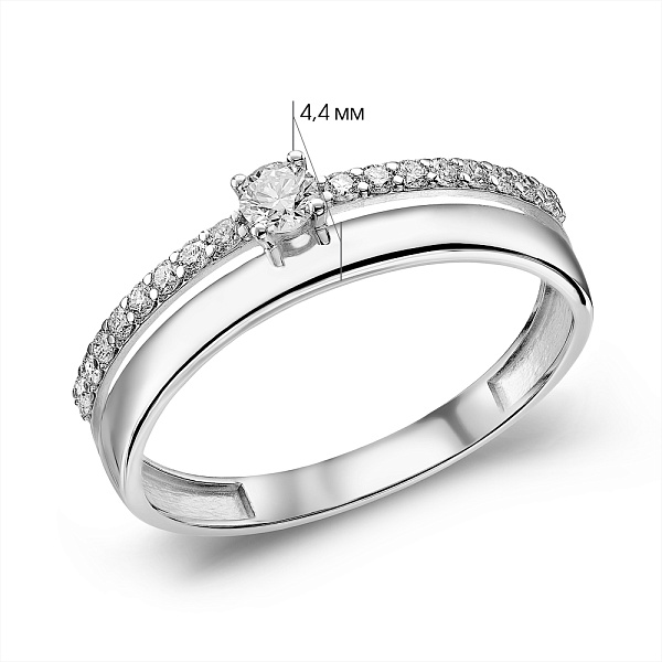 Каблучка з білого золота з діамантами (арт. К011146020б) – зображення 3