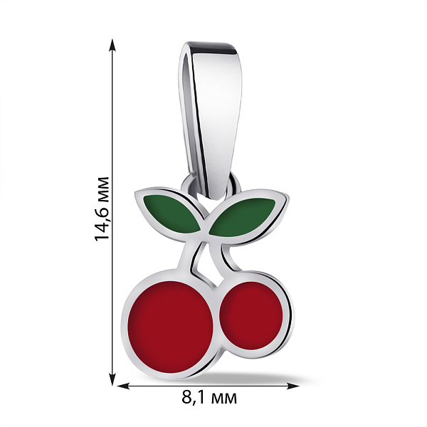 Подвес из серебра Вишенки с эмалью (арт. 7503/1064езкпю) – изображение 2